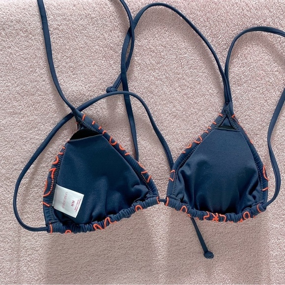 5/$25 Xhilaration Blue Orange Triangle Bikini Top M - Picture 2 of 6